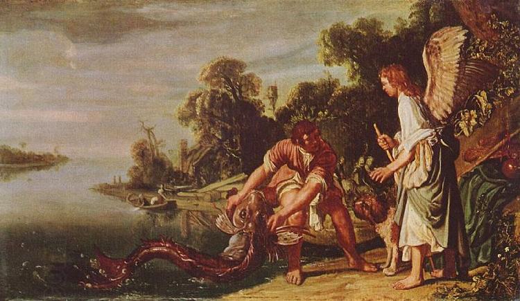 Pieter Lastman Der Engel und Tobias mit dem Fisch